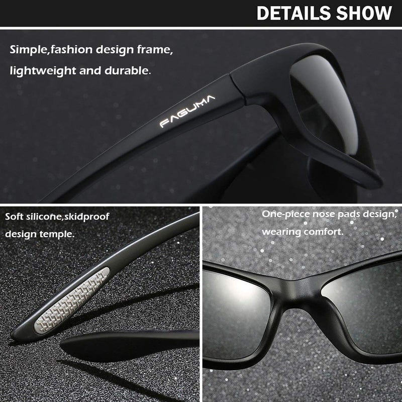 FAGUMA Polarized Sports Sunglasses For Men Cycling Driving Fishing UV400 Protection - Image 5